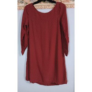 Aniye By Small 42 Italy Rust Polka Dot Casual Boho Peasant Short Shirt Dress